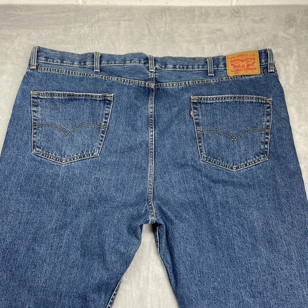 Levi's 505 Jeans Mens 50x30‎ (50x28) Blue Denim Regular Fit 5-Pocket 04505-4891